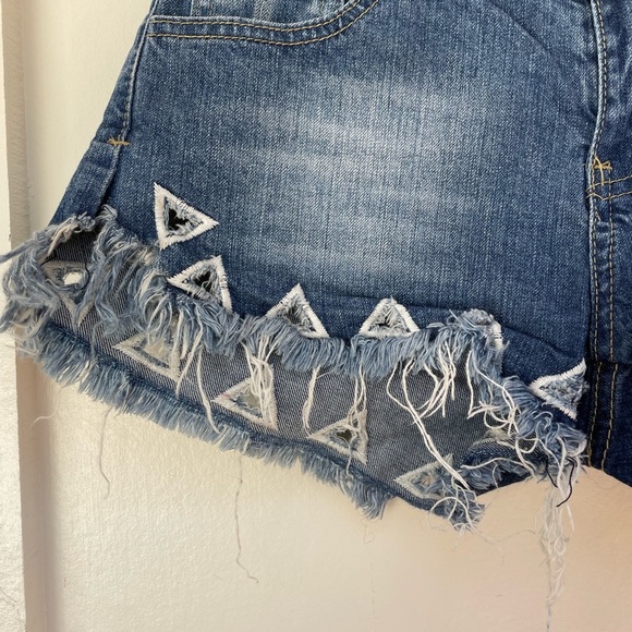 Anthropologie Boho Distressed Jean Shorts - Picture 3 of 6